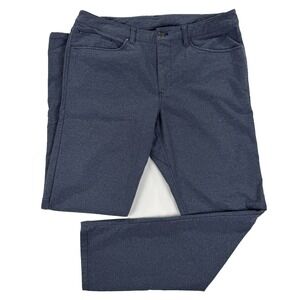 Lululemon Mens 35 ABC Pant Classic Tech Canvas Performance Heathered Deep Navy